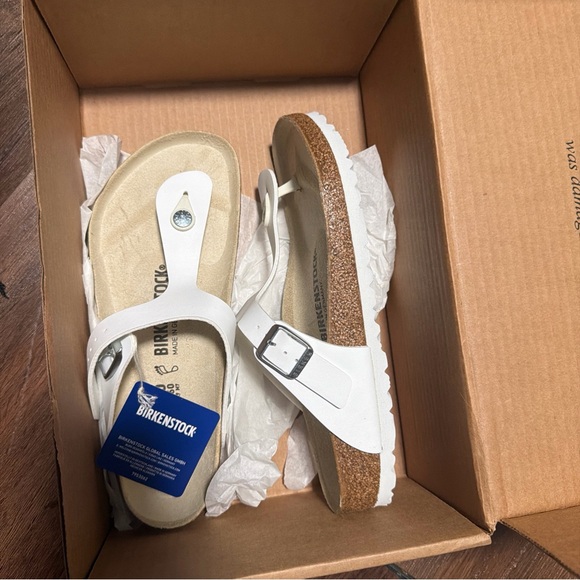 Birkenstock Gizeh White Regular Sandals - Women's 9.5 . EU 40 - Picture 4 of 6